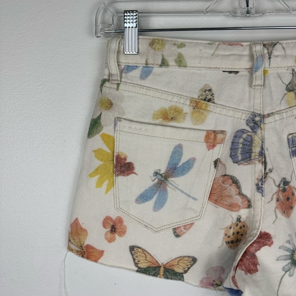 BLANKNYC Botanical Print The Barrow High Rise Cut Off Shorts Women’s Sz 24 - Picture 8 of 8